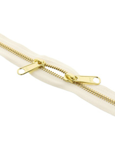 Metalen rug-aan-rug sluiting voor tassen 40 cm - Ecru en goud