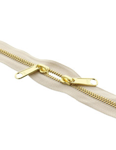 Metaalritssluiting voor tassen 40 cm - Beige en goudkleurig