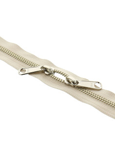 Metaal rug-aan-rug sluiting voor tassen 40 cm - Beige en zilver