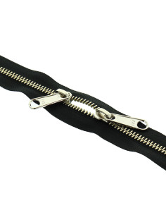 Metaal rug-aan-rug sluiting voor tassen 40 cm - Zwart en zilver
