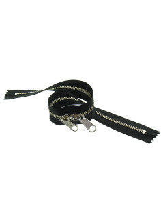 Metaal rug-aan-rug sluiting voor tassen 40 cm - Zwart en zilver 2