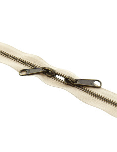 Metaal rug-aan-rug sluiting voor tassen 40 cm - Beige en brons