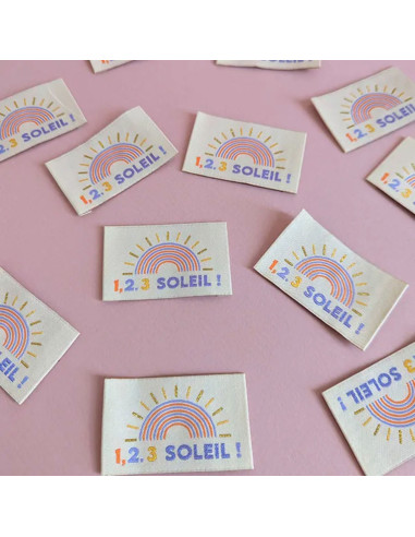 Set van 6 geweven labels - Purple Mix