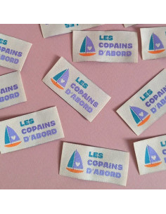 Set van 6 geweven labels - De vrienden eerst