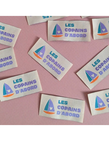 Set van 6 geweven labels - De vrienden eerst