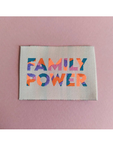 Set van 6 geweven labels - Family power