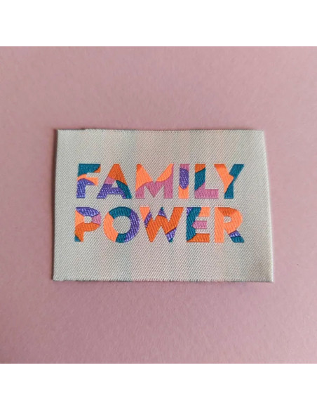 Set van 6 geweven labels - Family power