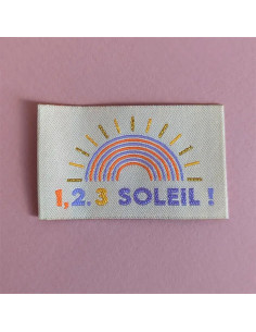 Set van 6 geweven labels - 1, 2, 3 zonnetje 2