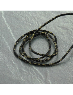 Lurex koord Saxo 2 mm - Zwart en goud