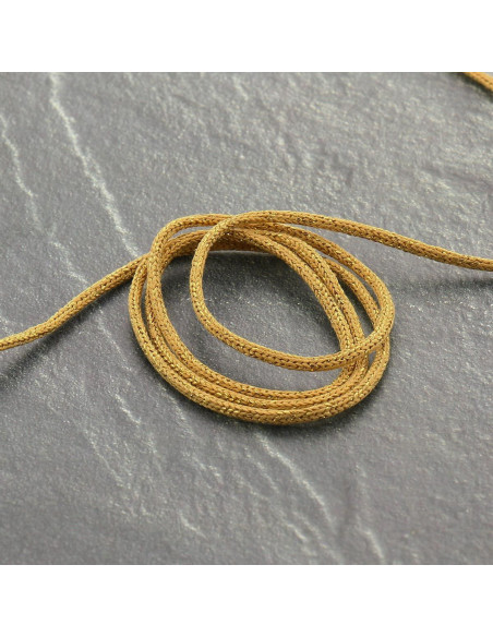 Lurex koord Saxo 2 mm - Oker en goud