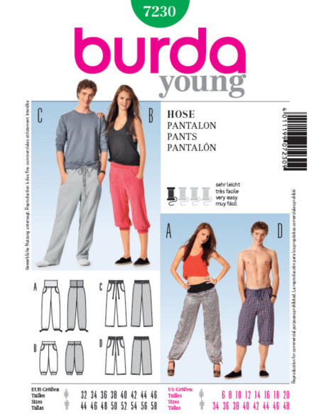 Broekpatroon - Burda 7230