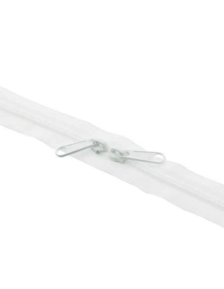 Nylon rugsluiting voor tassen 60 cm - Wit