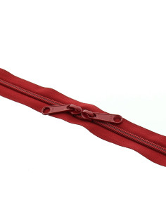 Nylon ritssluiting rug aan rug voor tassen 60 cm - Bordeaux