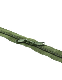 Nylon ritssluiting rug aan rug voor tassen 60 cm - Kaki