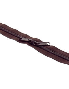 Nylon ritssluiting rug aan rug voor tassen 60 cm - Donkerbruin
