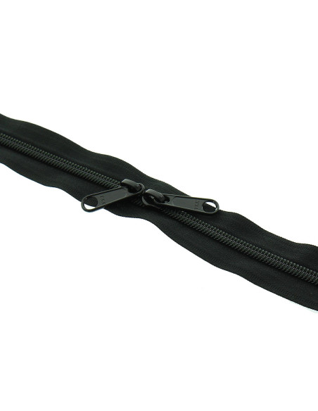Nylon rugsluiting voor tassen 60 cm - Zwart