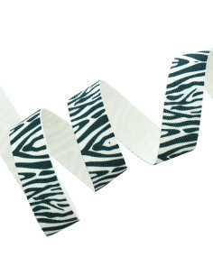 Polyester riem - Witte zebra