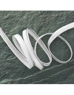 Metallic braided piping - Zilver met witte basis