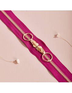 Dubbele schuifsluiting Gold en Dahlia 40 cm - Atelier Brunette