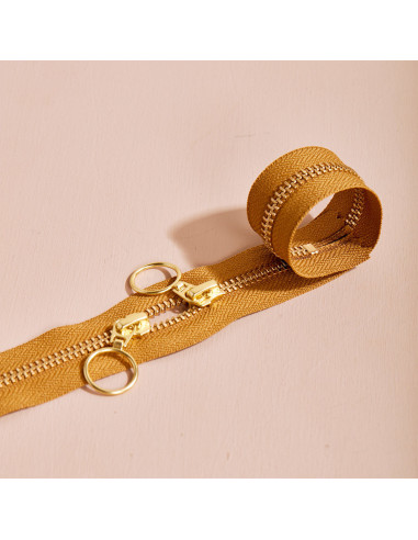 Dubbele schuifsluiting Gold en Ochre 40 cm - Atelier Brunette
