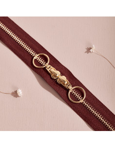 Dubbele schuifsluiting Gold en Rust 40 cm - Atelier Brunette