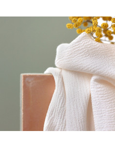 Marokkaanse crêpestof van viscose Off-White - La Maison Naïve