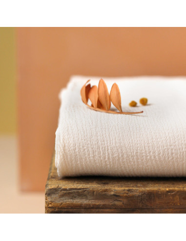 Marokkaanse crêpestof van viscose Off-White - La Maison Naïve