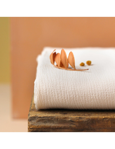 Marokkaanse crêpestof van viscose Off-White - La Maison Naïve