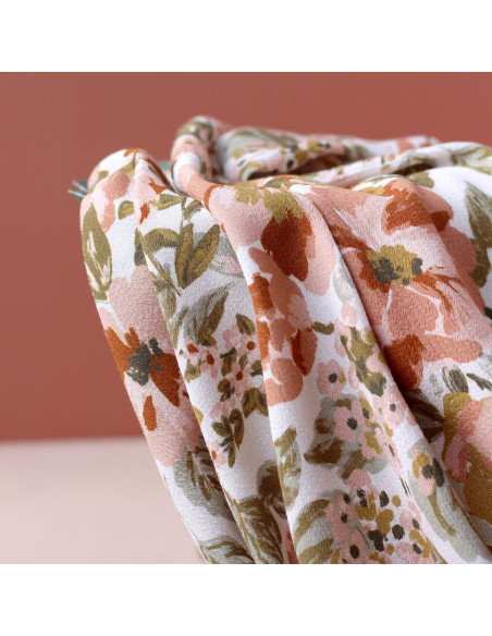 Marokkaanse crêpestof van viscose Off-white tuin - La Maison Naïve