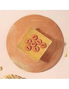 Twee-gats knoop 10 mm - Kaneel