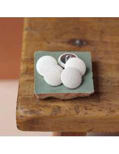 Beklede knoop op steel 18 mm - Off-white