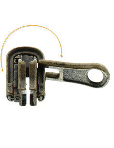 Dubbele schuif voor synthetische sluiting 6 mm - Brons