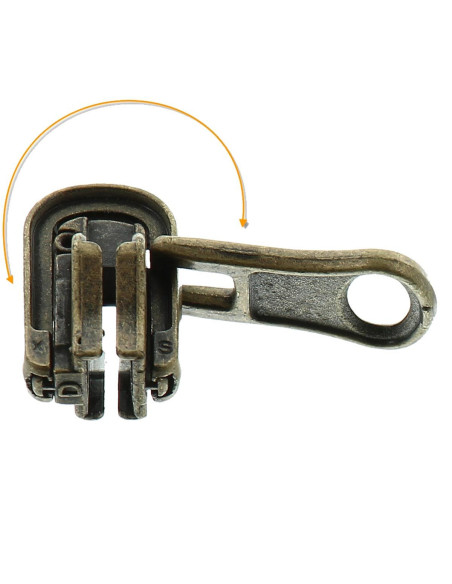 Dubbele schuif voor synthetische sluiting 6 mm - Brons