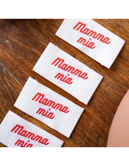 Set van 5 labels om op te naaien - Mammia mia