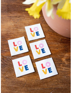 Set van 5 labels om op te naaien - LOVE 2