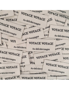 Set van 5 geweven labels - Reizen