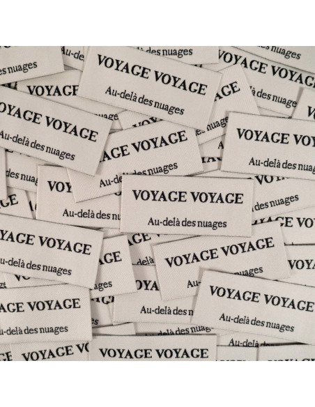 Set van 5 geweven labels - Reizen