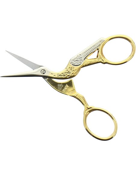 Ooievaar borduurschaar goud Premax 9 cm