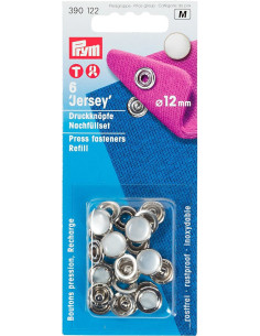 Navulling van 6 parelmoeren jersey drukknopen 12 mm