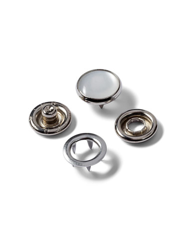 Navulling van 6 parelmoeren jersey drukknopen 12 mm