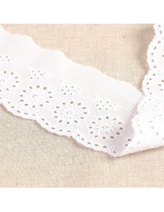 Broderie Anglaise rozetten Célia - Wit