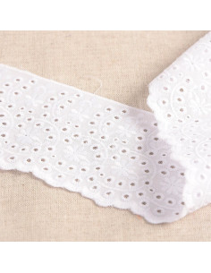 Broderie Anglaise bloemen Noémie - Wit