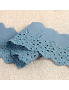 Broderie Anglaise bloemen geschulpt Lily - Lavendelblauw