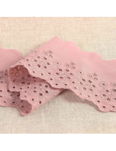 Broderie Anglaise bloemen geschulpt Lily - Oudroze