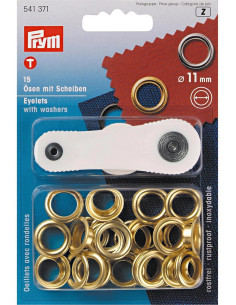 Doos met 15 nestelringen van 11 mm met bevestigingsgereedschap - Goud