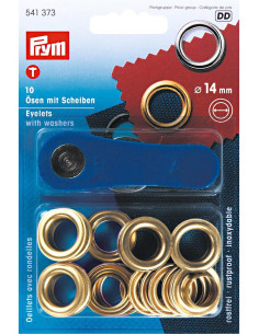 Doos 10 nestelringen 14 mm met plaatsingsgereedschap - Goud
