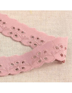 Broderie Anglaise bloemen festonrand Inaya - Oudroze