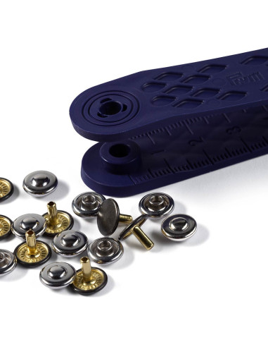 Doos met 24 rivetten van 9 mm met gereedschap - Zilver en Zwart