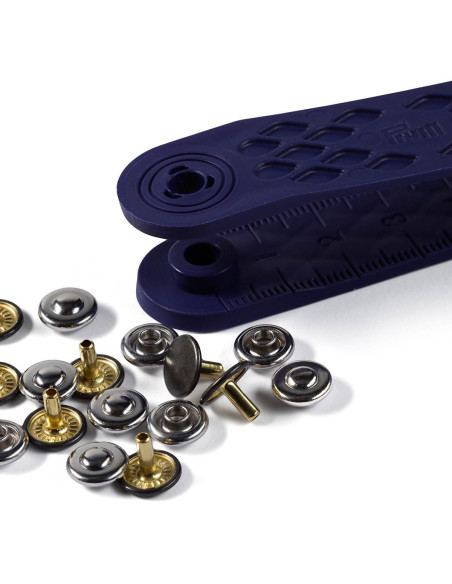 Doos met 24 rivetten van 9 mm met gereedschap - Zilver en Zwart