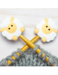 Breistoppers voor breinaalden - Witte schaap